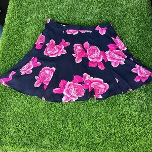 SHOW ME YOUR MUMU Skater Blue& Pink Floral Mini Skirt size medium